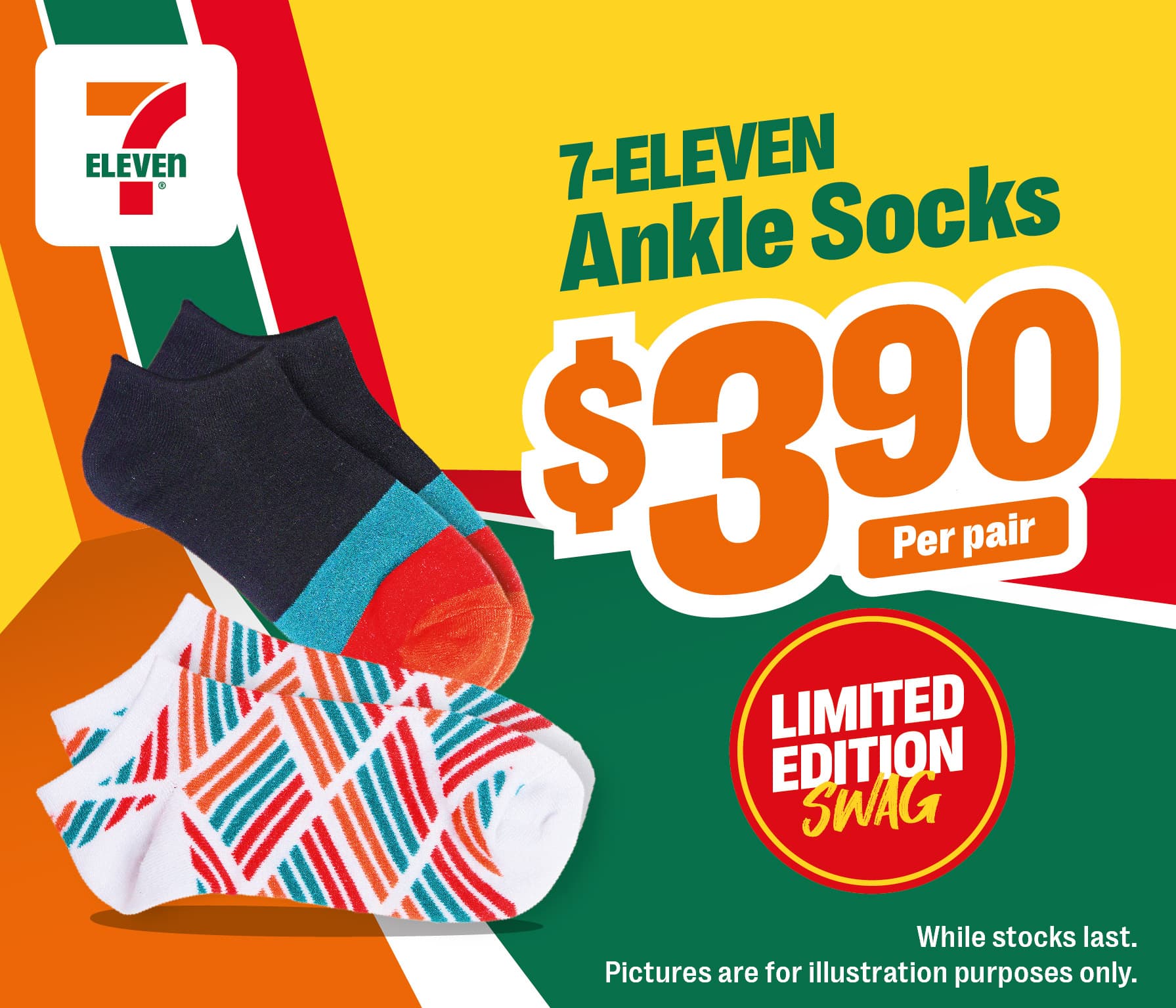 7-Eleven Wherever You Go Shelf Talker for Socks